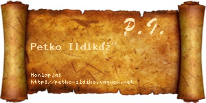 Petko Ildikó névjegykártya